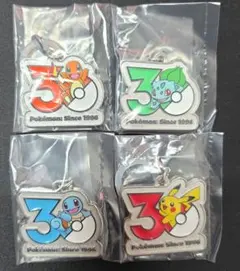 匿名配送　ポケモン 30周年 メタルチャームマスコット 4個セット
