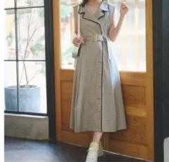 最終値下げ！REDYAZEL パイピングトレンチノースリワンピース ベルトあり！