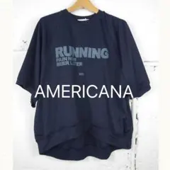 AMERICANA runningロゴ 接触冷感天竺　シームポケットTシャツのサムネイル