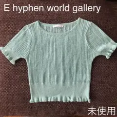 E hyphen world gallery トップス　ラメ入り半袖ニット