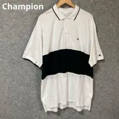Champion ポロシャツ ホワイト/ブラック 4L 大きいサイズのサムネイル