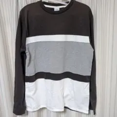 ストライプデザイン 長袖スウェット
