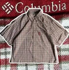 00s columbia チェック 半袖シャツ シアサッカー 短丈 シティボーイのサムネイル