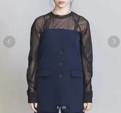 極美品　ポリエステルブレンド フロントボタン チューブトップ ベスト　Mのサムネイル