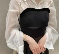 SNIDEL スナイデル ビスチェシアープルオーバー ブラック ニットトップス