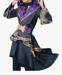 ディズニー コスプレ衣装 フード付き 黒と紫　式典服　ツイステッドワンダーランド