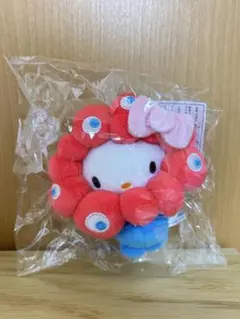 万博会場限定ハローキティ ミャクミャクコラボぬいぐるみ カラビナ付き