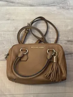 最終値下げ‼️MICHAEL KORS ブラウンショルダーバッグ タッセル付き