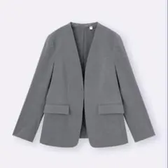 ノーカラー テーラードジャケット