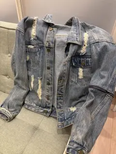 ダメージ加工 ライトブルーデニムジャケット