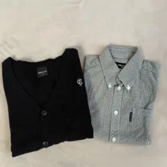 カーディガンとボタンダウンシャツ　男児