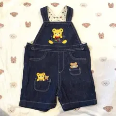 ミキハウス デニムロンパース オーバーオール 80