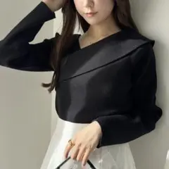 niceclaup 韓国っぽアシンメトリーニット