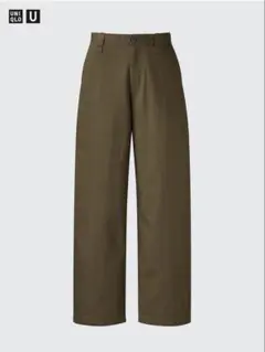 ユニクロU ワイドフィットチノ ダークブラウン 79