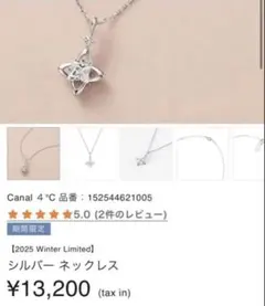 Canal 4°C シルバー ネックレス 星型