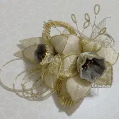 ゴールド 華やかなコサージュ ブローチ パーティー フォーマル