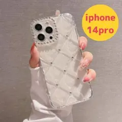 iPhone14pro ダイヤモンド型 ケース 透明 ラインストーン キラキラ