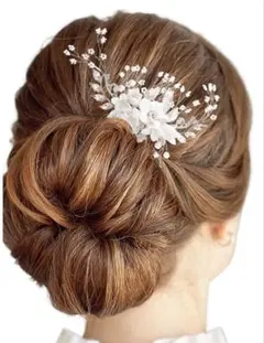 【新品未使用】髪飾り ヘアアクセサリー パール ヘッドドレスc