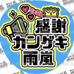 ♡嵐 感謝カンゲキ雨嵐 ファンサうちわ♡(水色×黄縁)