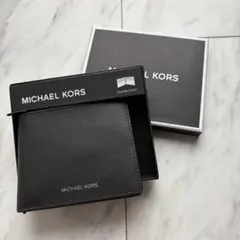 MICHAEL KORS ブラック　折りたたみ財布　MKマイケルコース