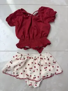 アプレレクール　女の子用水着 80サイズ 赤とチェリー柄