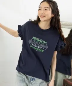 ■Niko and… アソートフリルグラフィックTシャツ ネイビー■