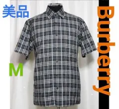【極美品】Burberry 半袖 コットン シャツ ノバチェック M 高品質⚓