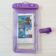 防水ケース iPhone 海 水中 風呂 プール 撮影 釣り 雨 温泉 紫
