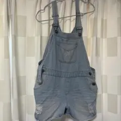 デニム ショートオーバーオール ショートパンツ