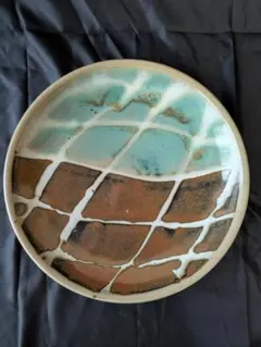 【ぴっぴまる様専用】青と茶色の格子模様皿