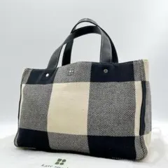 Kate spade チェック柄 ハンドバッグ キャンバス f610
