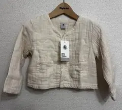 プチバトー　オーガニックコットン　カーディガン　クリーム色　95