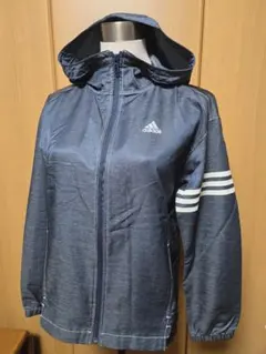 adidas ダークブルー ウィンドブレーカー