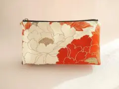 帯リメイク　和柄ポーチ　華やか　コスメポーチ　通帳ケース　プレゼントにも