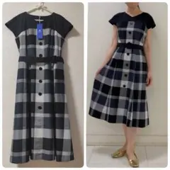 新品未使用　クレストブリッジチェックライトクロッシングツイルビスチェコンビドレス