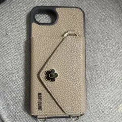 MARY QUANT iPhone16eケース グレージュ カードポケット付