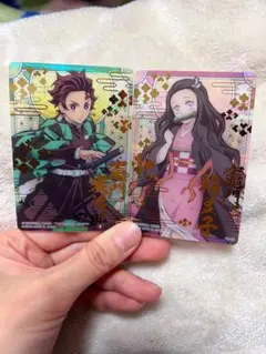 鬼滅の刃 炭治郎＆禰豆子 ステンドグラスカードセット