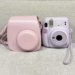 チェキ FUJIFILM instax mini 11 パープル＋ ケース
