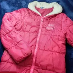 easy freakイージーフリーク ピンク 中綿コート リボン刺繍 130cm