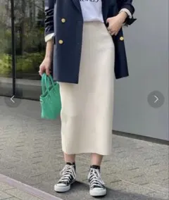 Spick & Span針抜きダンボールタイトスカート　リブスカート　サイズ38