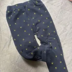 simple free ネイビー 小花柄 起毛パンツ 95cm