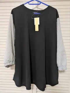 大きいサイズ　4L チュニック 黒　ストライプ