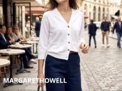 【新品】マーガレットハウエル 定番コットンカーディガン MHL. 羽織り 白