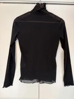GRL シースルー タートルネック ブラック Sサイズ DK867