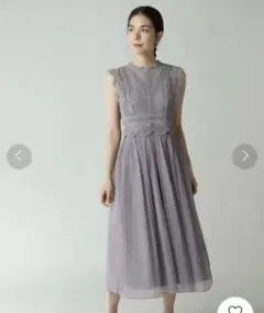 レース切り替えワンピースドレス