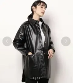 JUGLANS フェイクレザージャケット　ブラック　FREEサイズ