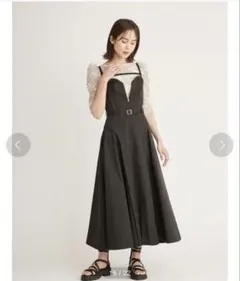 SNIDEL フロントシップジャンスカ ブラック