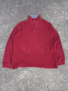 CHAPS 赤 ハーフジップ トレーナー