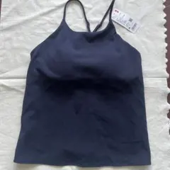 ユニクロ　クレープジャージーブラキャミソール　Ｍ　ネイビー　新品未使用