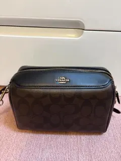 未使用✨コーチ coach ショルダーウォレット ブラック シボ革 未使用級 